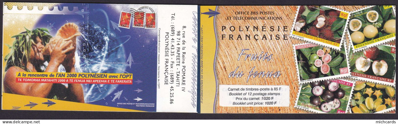 191 POLYNESIE 1999 - Y&T C 590-2 - Carnet Prestige Réimpression 2007 Tirage 3000 - Fruit - Neuf ** (MNH) Sans Charniere - Ungebraucht