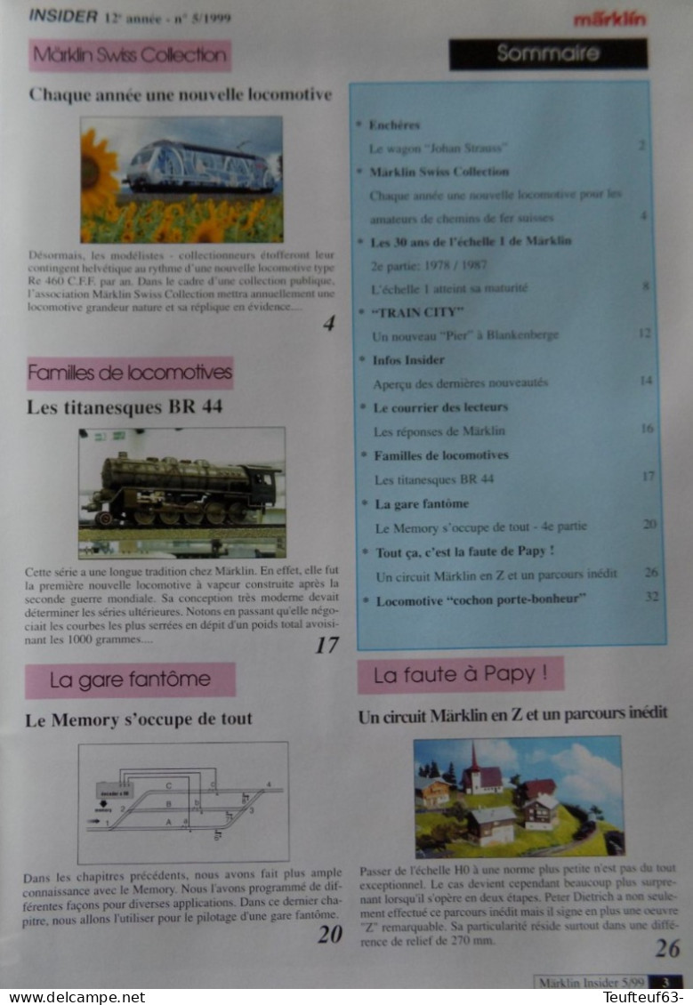 Revue Marklin N° 5/1999 échelle 1 - " Swiss Collection " - " Train City " - BR 44 - Circuit En Z... - Francese