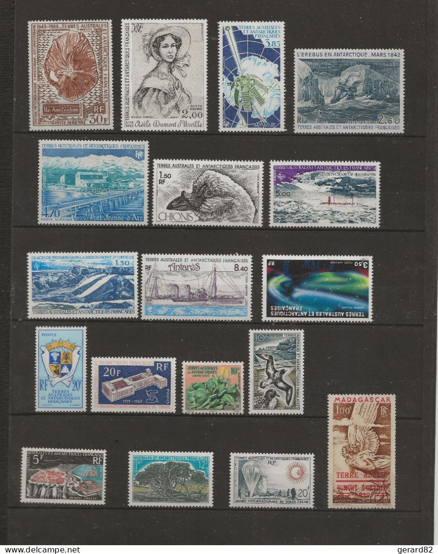 TAAF LOT DE 16 TIMBRES N* INFIME TRACE VOIR DOS TRES BONNE COTE A MOINS DE 10% - Collections, Lots & Séries