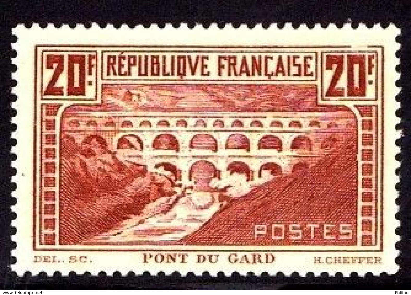 262 - 20F  Pont Du Gard (Type IIB) - Neuf N** - Signé Calves - Luxe - Neufs