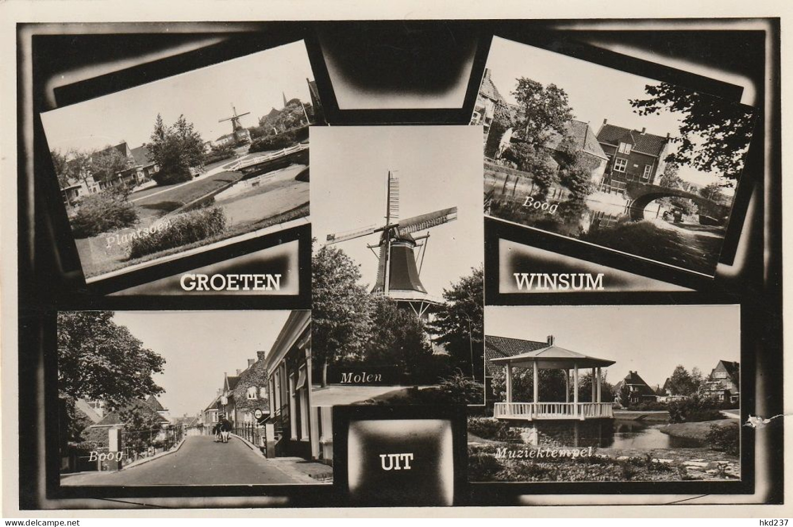 Winsum Meer-luik Molen Boog Plantsoen Met Molen Muziektempel # 1957      4516 - Sonstige & Ohne Zuordnung