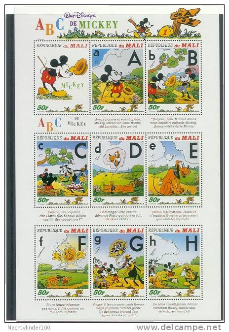 Nct087Ac WALT DISNEY MICKEY EN HET ALFABET ABC LEREN LEZEN ALPHABET LEARNING READING QWMA 1996 PF/MNH - Disney