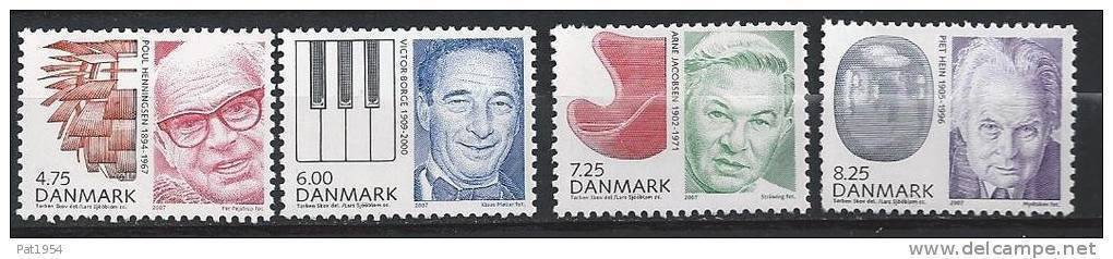 Danemark 2007 N° 1480-1483  Neufs ** Célébrités - Unused Stamps