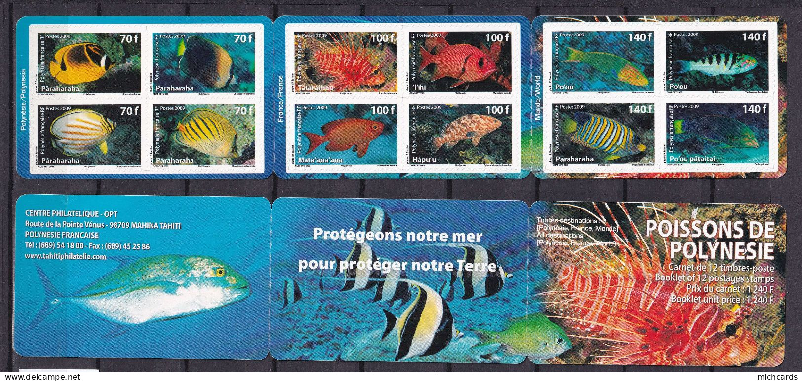 191 POLYNESIE 2009 - Y&T C 960 - Carnet Faune Marine Poisson - Neuf ** (MNH) Sans Charniere - Unused Stamps