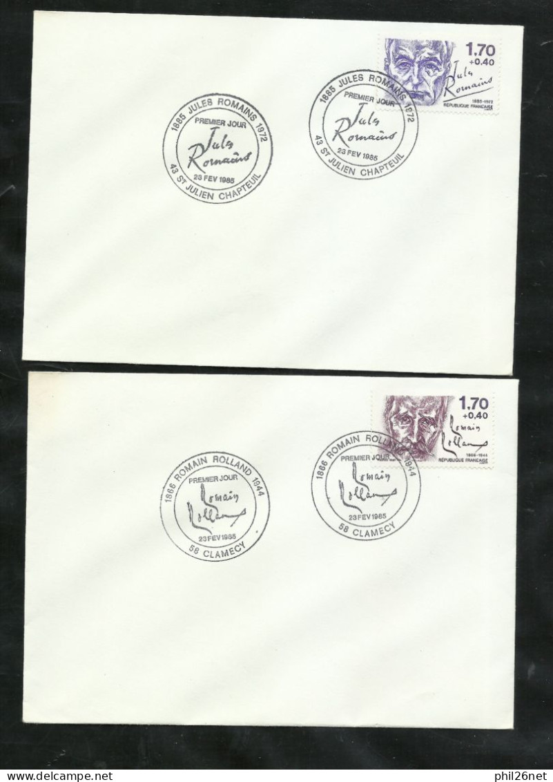 FDC 6 Lettres Premier Jour Le 23/02/1985 Les N°0 2355 à 2360  Ecrivains  Célèbres  B/  TB  Voir Scans Soldé ! ! !.. - 1980-1989