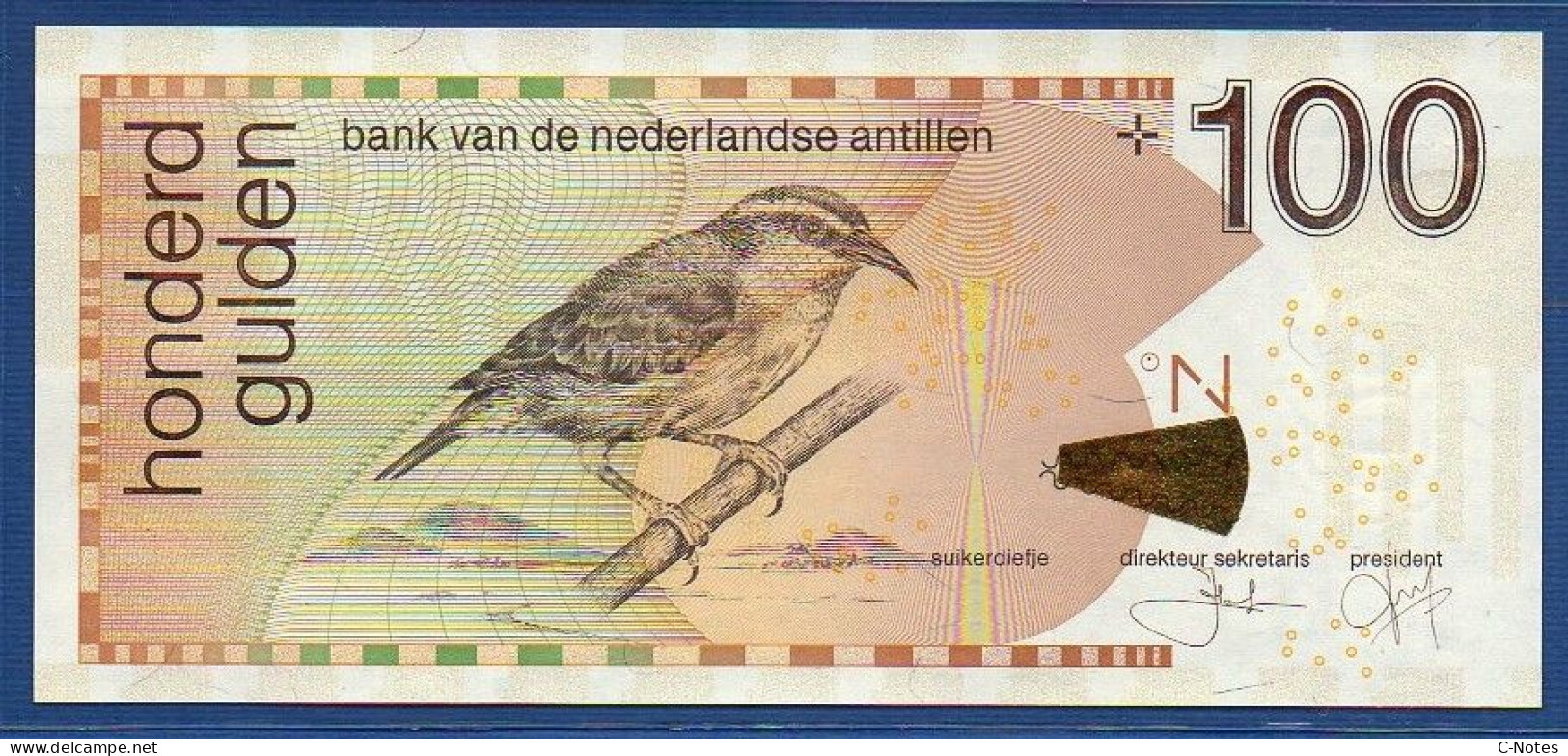 NETHERLANDS ANTILLES - P.31h – 100 Gulden 2016 UNC, S/n 8279958105 - Nederlandse Antillen (...-1986)