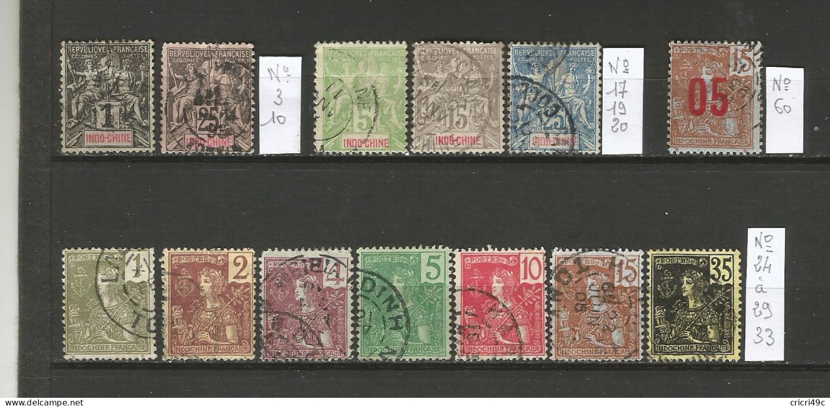 Indochine 1 Lot De 13 Timbres Oblitérés A2 - Used Stamps