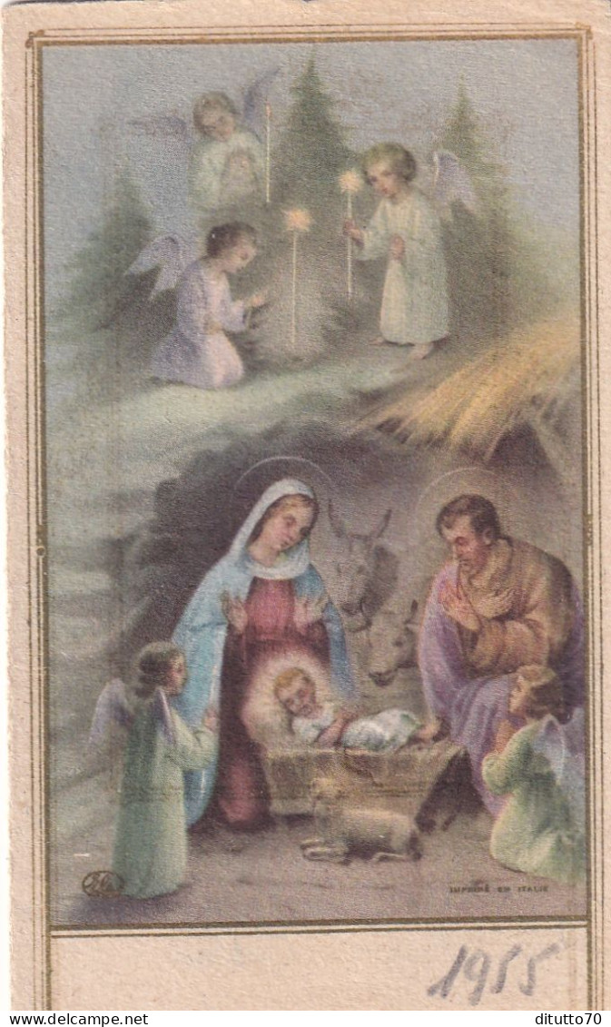 Calendarietto - Natività Con Angeli - Anno 1955 - Tamaño Pequeño : 1941-60