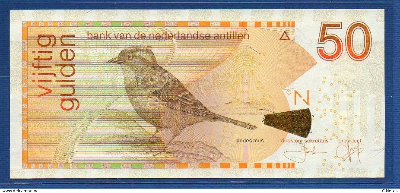 NETHERLANDS ANTILLES - P.30h – 50 Gulden 2016 UNC, S/n 6158517984 - Antilles Néerlandaises (...-1986)