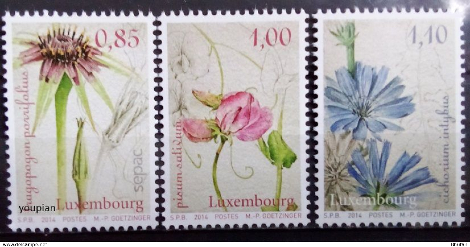 Luxembourg 2014, Flowers, MNH Stamps Set - Neufs