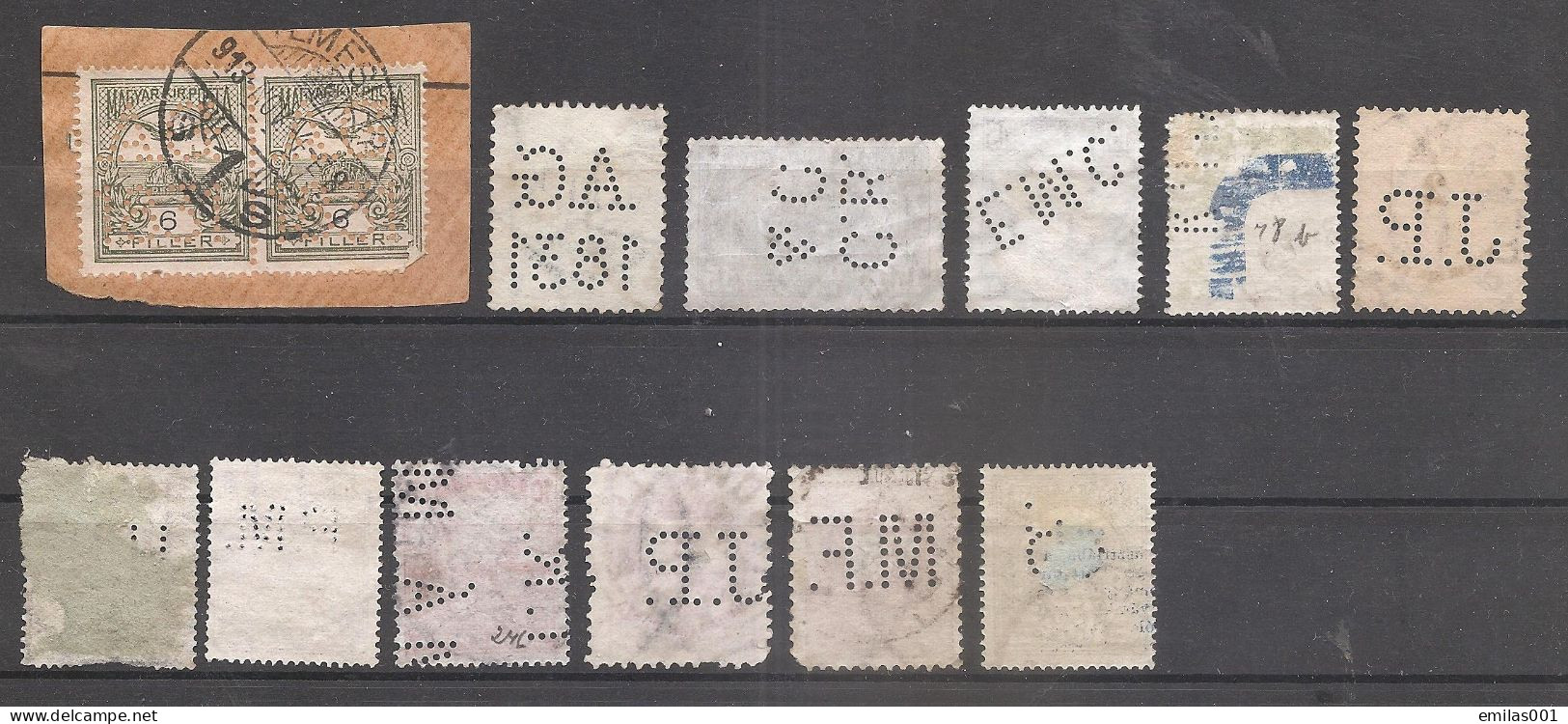 Lot 13 Timbres Perforés HONGRIE - Other & Unclassified