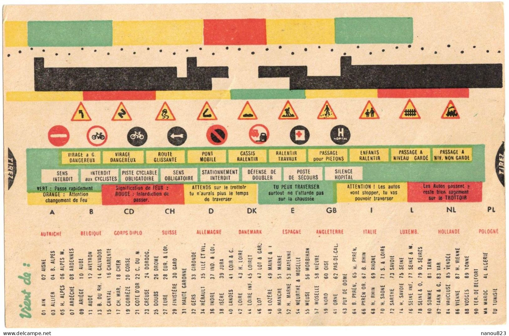 PUBLICITE A SYSTEME TIRETTE LE PETIT CODE DE L'ECOLIER AUTOMOBILE CLUB DU NORD DE LA FRANCE PROPAGANDE CODE DE LA ROUTE - Autres & Non Classés