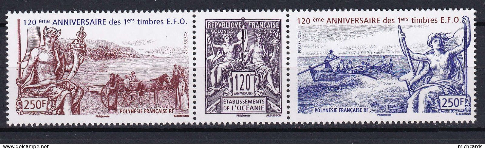 191 POLYNESIE 2012 - Y&T 1009/10 - Charrette Chevaux Barque - Neuf ** (MNH) Sans Charniere - Neufs