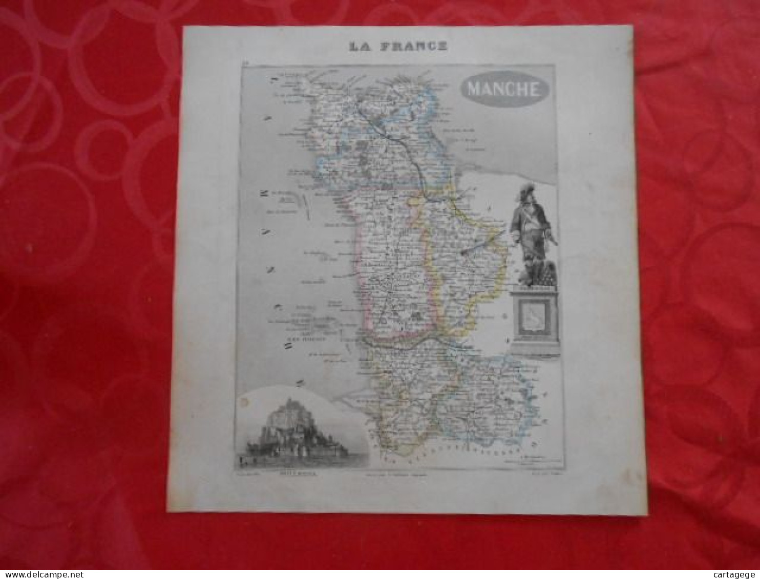 CARTE VUILLEMIN DEPARTEMENT DE LA MANCHE (50) - Carte Geographique