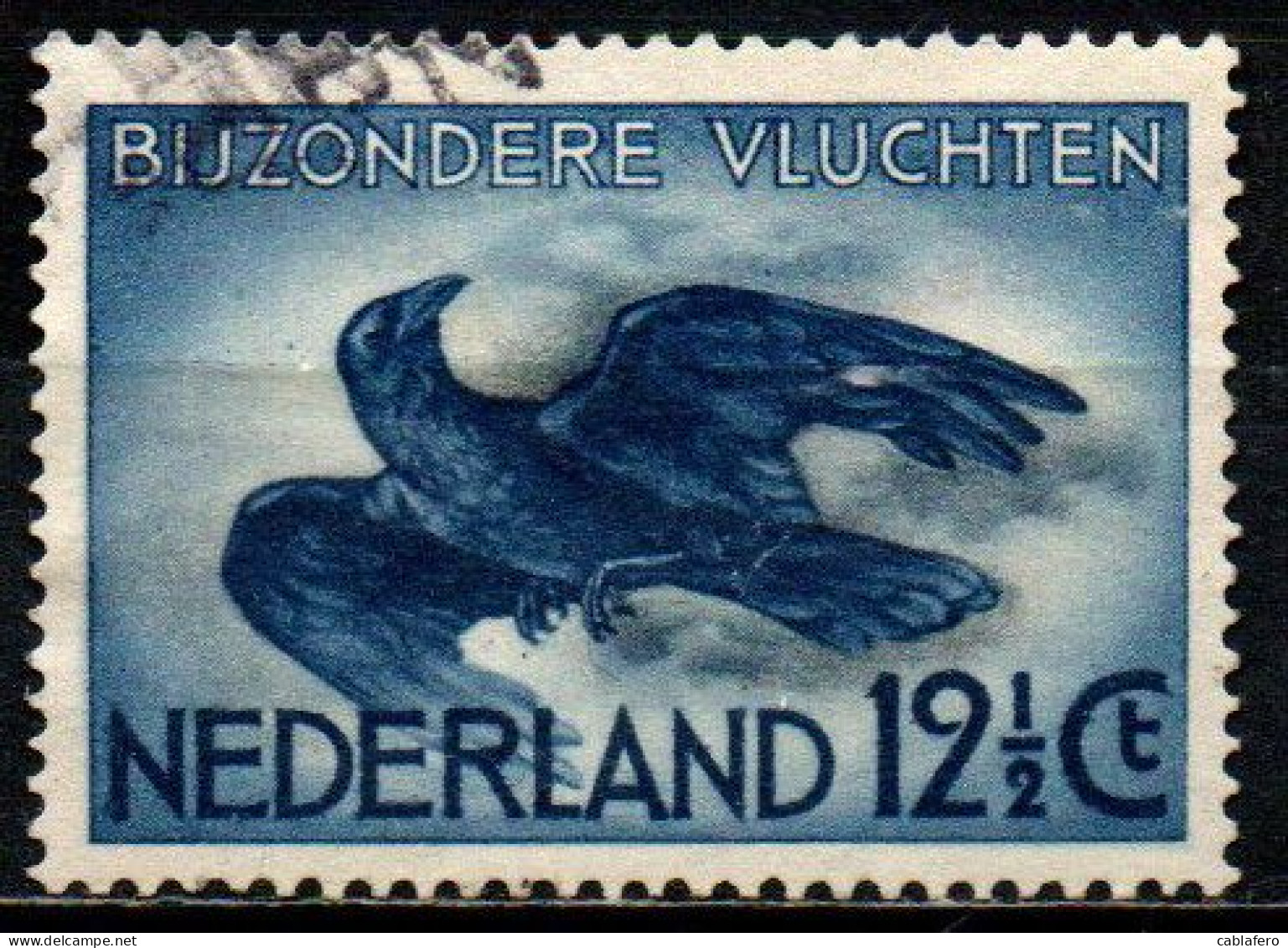 OLANDA - 1938 - Crow In Flight - USATO - Poste Aérienne