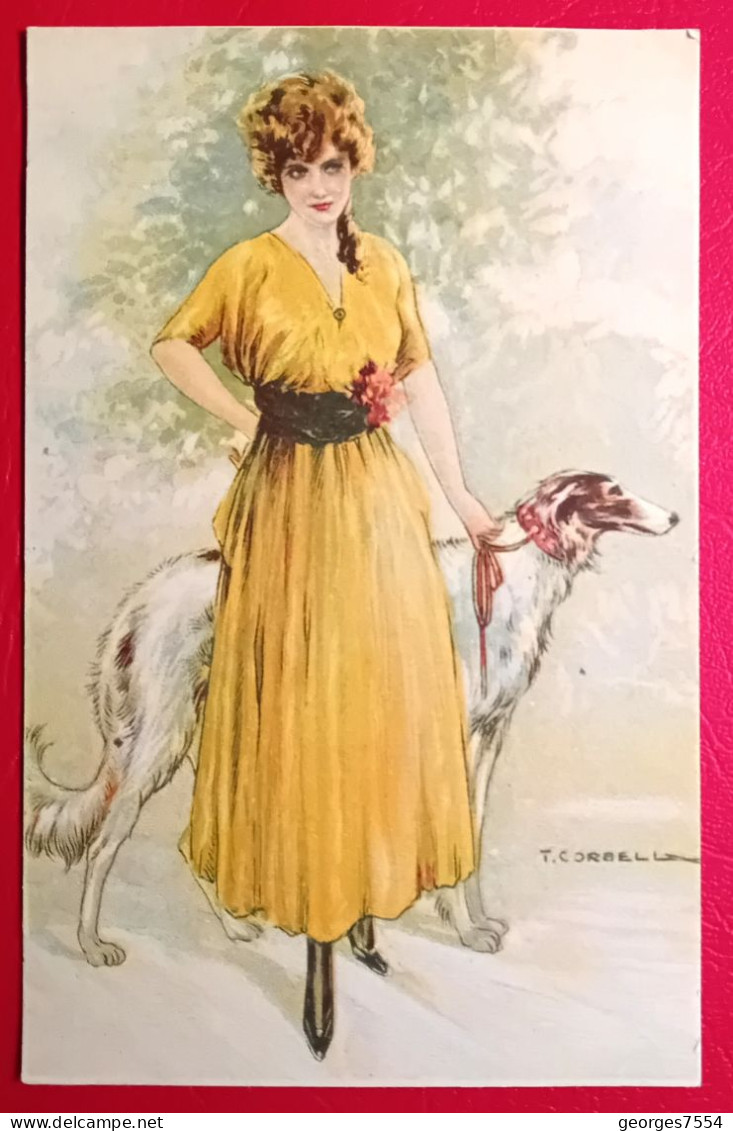 ILLUSTRATEUR " CORBELLA - JEUNE FEMME ET SON CHIEN - Corbella, T.