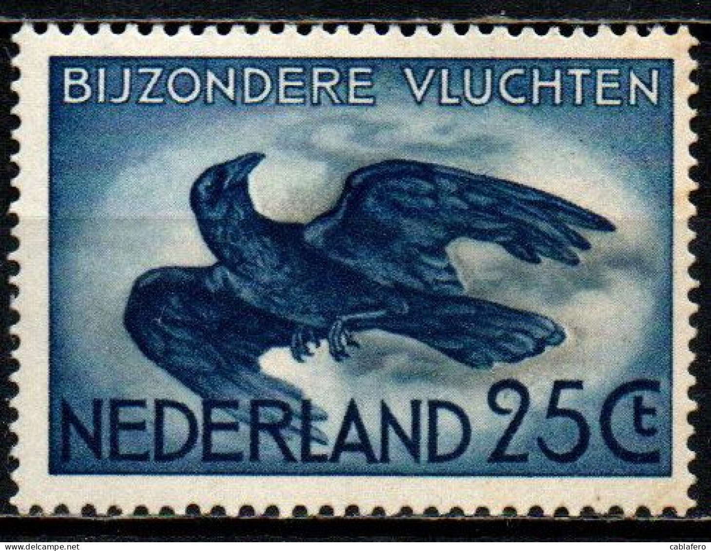 OLANDA - 1953 - CORVO IN VOLO - NUOVO VALORE - GOMMA CON RUGGINE - MNH - Airmail