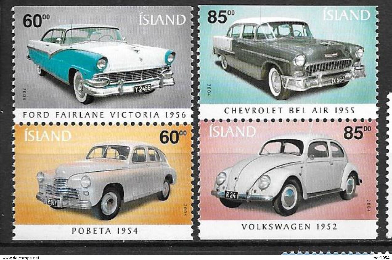 Islande 2004 N°990/993 Neufs** Automobiles - Nuovi