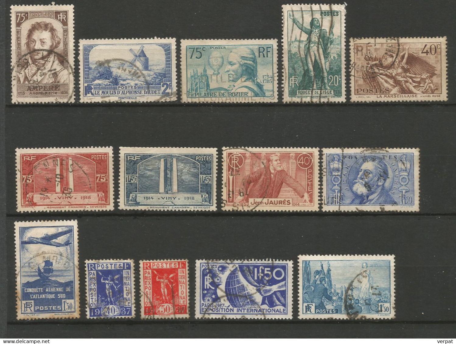 France 1936 14 Timbres Différents Entre Y&T 310 Et 328 - Usati