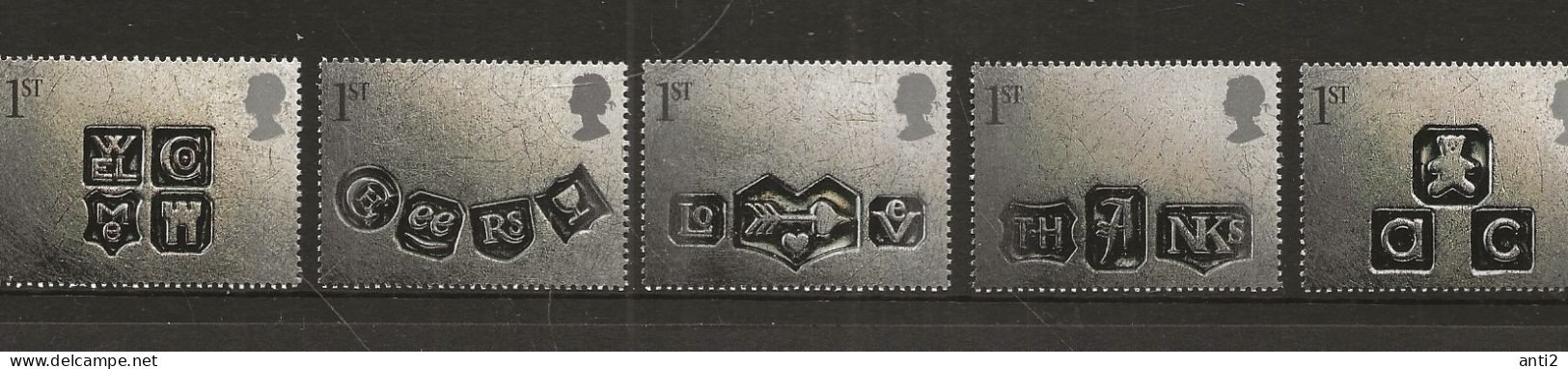 Great Britain  2001 Greeting Stamps,  "Thank You",  "For The Benefit", "Welcome", "ABC", "Love" Mi 1909-1913 MNH(**) - Neufs