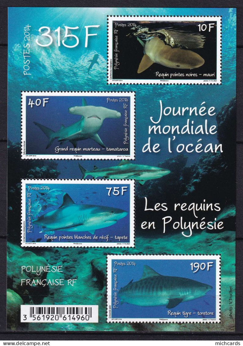 191 POLYNESIE 2014 - Y&T BF 41 - Faune Marine Requin - Neuf ** (MNH) Sans Charniere - Ongebruikt