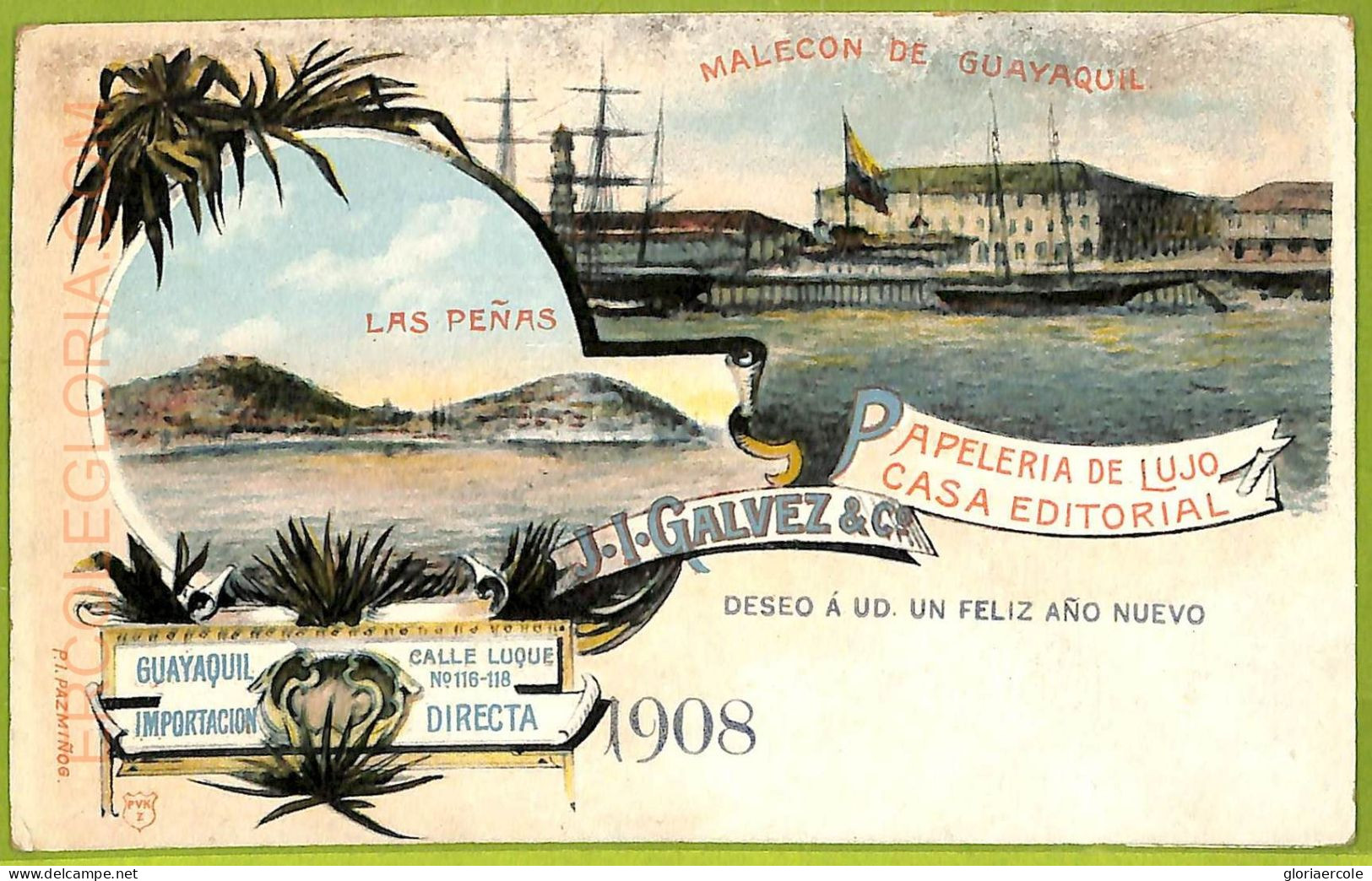 Af2430 - ECUADOR - Vintage Postcard - Malecon De Guayaquil - Equateur