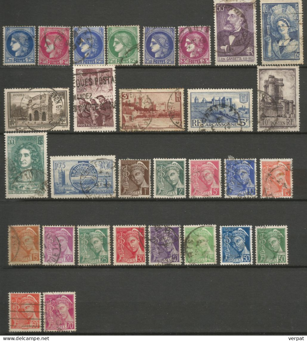 France 1938 30 Timbres Différents Entre Y&T 372 Et 416 - Used Stamps