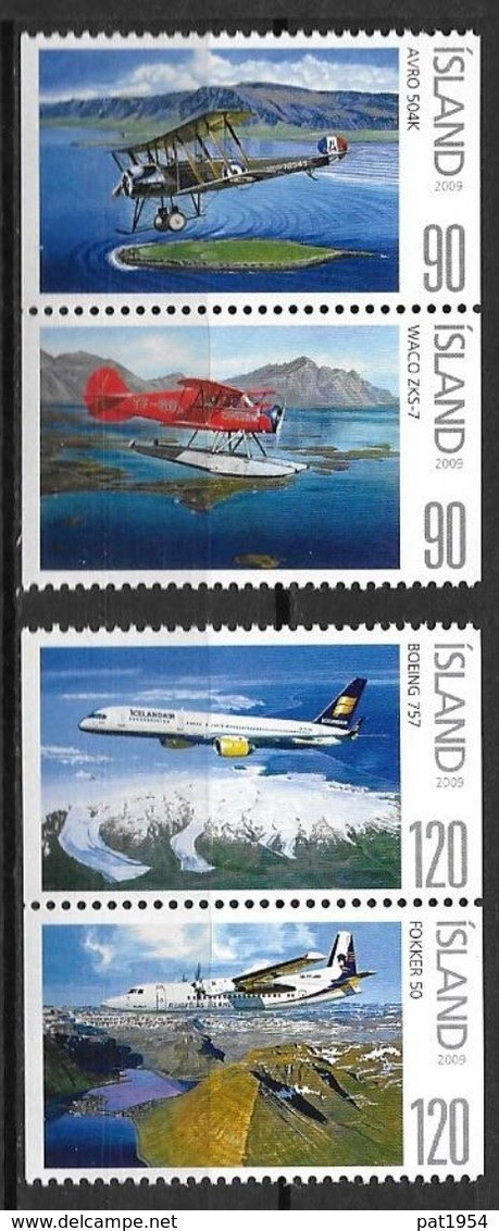 Islande 2009 N°1162/1165 Neufs** Avions - Unused Stamps