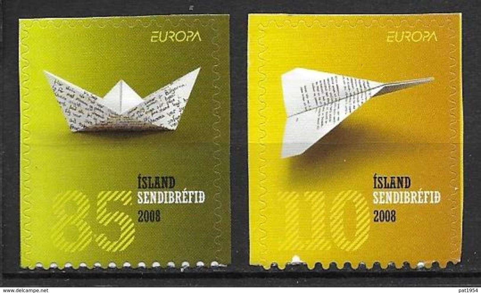 Islande 2008 N°1135/1136 Neufs** Adhésifs Europa La Lettre - Nuevos