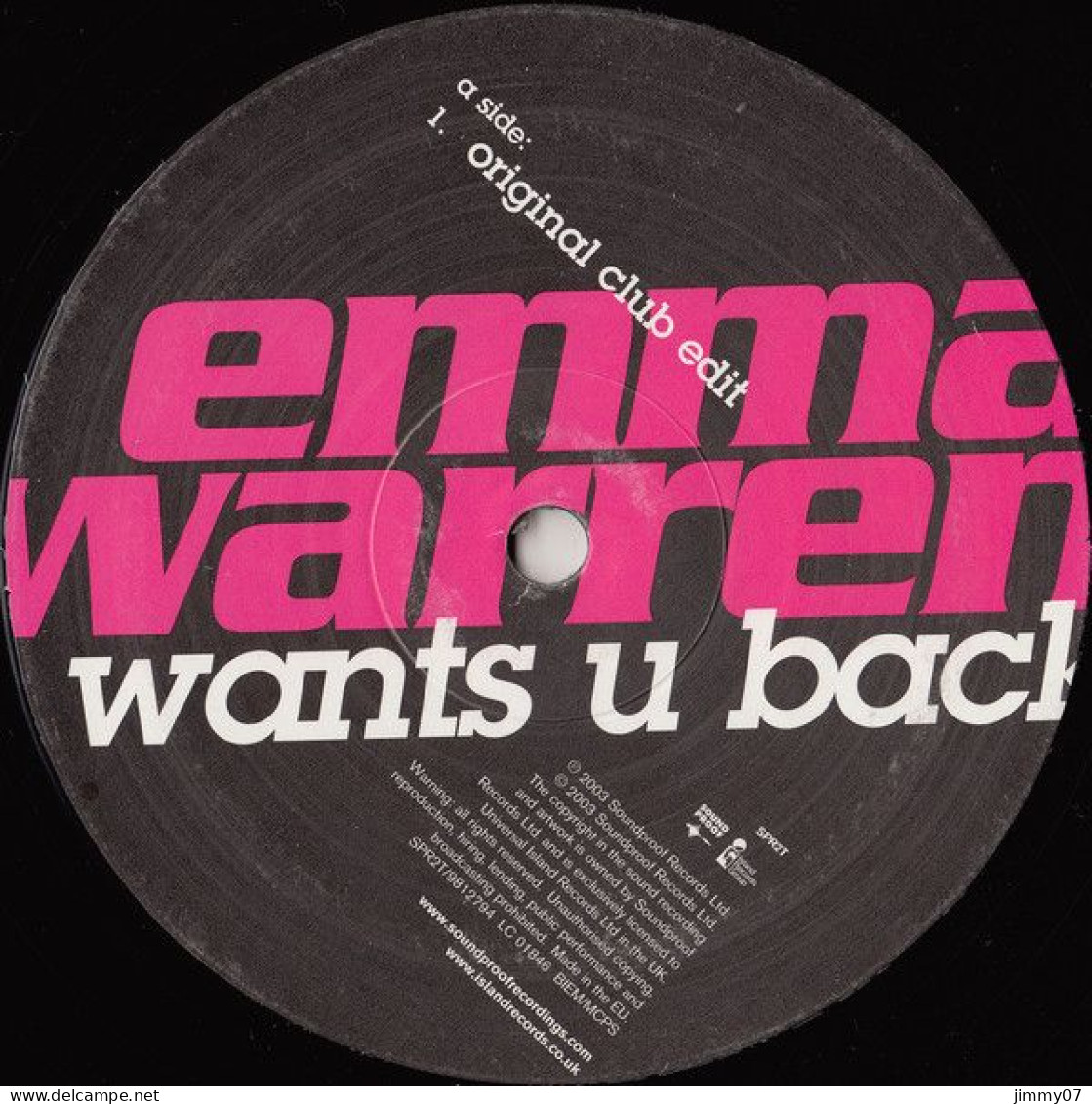 Emma Warren - Wants U Back (12") - 45 T - Maxi-Single