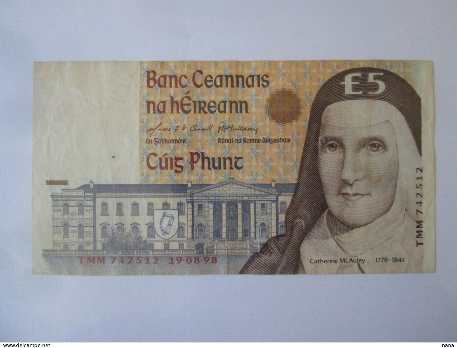 Ireland 5 Pounds 1998 Banknote,see Pictures - Ireland