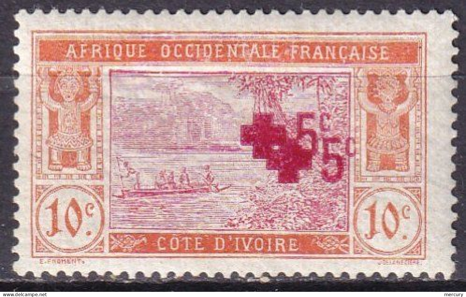 COTE D'IVOIRE - + 5 C. Sur 10 C. Double Surcharge (tirage Privé) - Unused Stamps