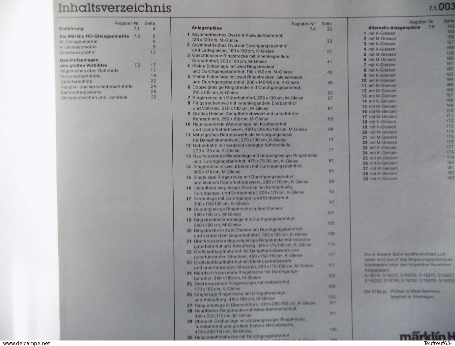 Catalogue Marklin H0 0700 Voies Ferrées K+M - Other & Unclassified