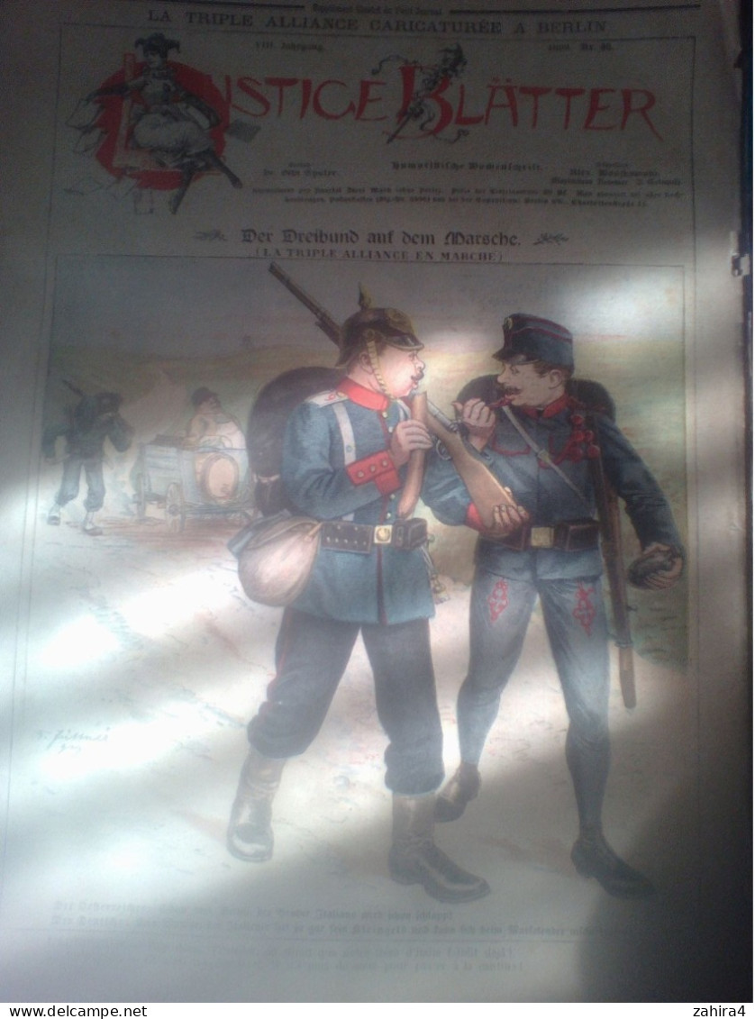 Petit Journal 162 Fable La Fontaine La Grenouille & L Boeuf Triple Alliance En Marche Berlin Caricature Justice Blätter - Zeitschriften - Vor 1900