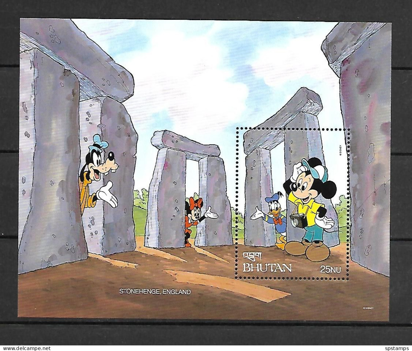 Disney Bhutan 1991 Stonehenge MS MNH - Disney