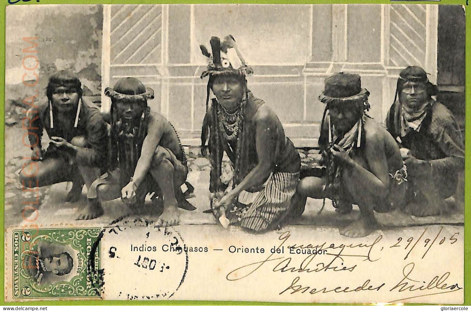 Af2441 - ECUADOR - Vintage Postcard - Indios Chihuasos - 1903 - Ecuador