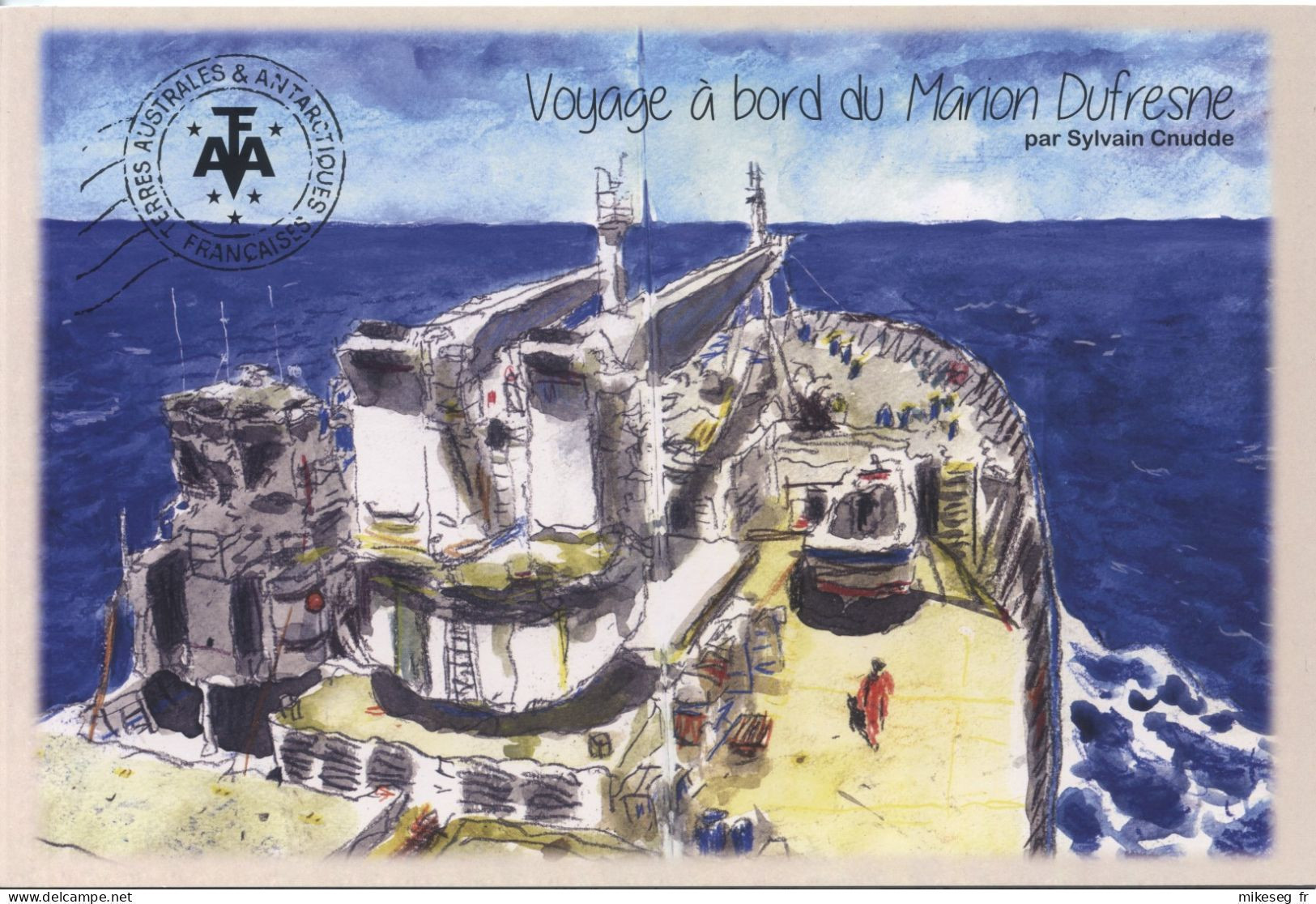 TAAF 2023 - Carnet De Voyage à Bord Du Marion Dufresne Par Sylvain Cnudde ** 20 Timbres + Illustrations - Boekjes