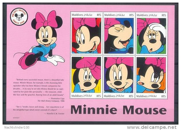 Nct478b WALT DISNEY ----- MINNIE ----- MALDIVES 1999 PF/MNH # - Disney