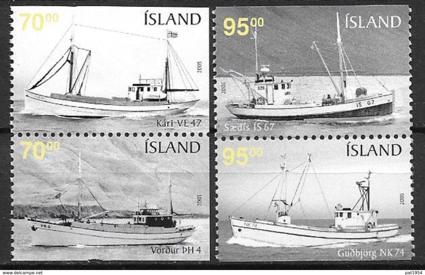 Islande 2005 N°1023/1026 Neufs** Bateaux De Pêche - Unused Stamps