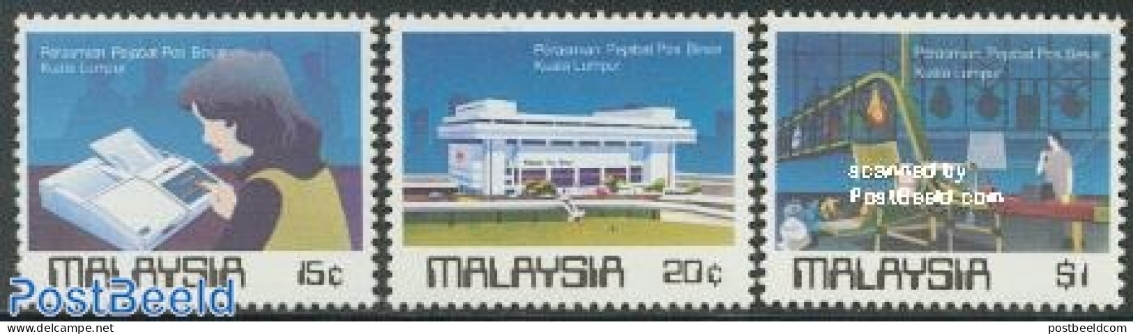 Malaysia 1984 New Post Office 3v, Mint NH, Post - Correo Postal