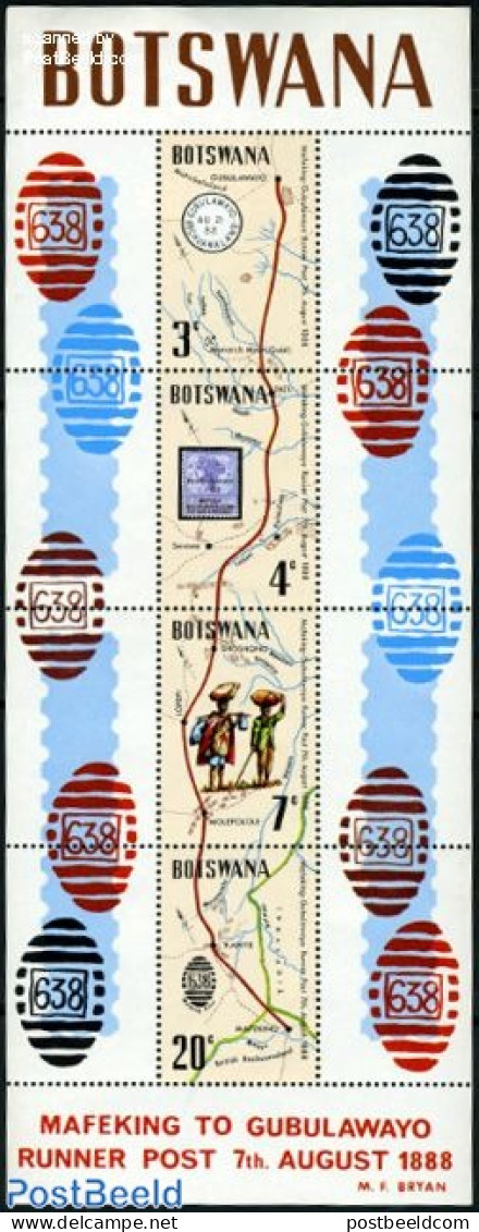 Botswana 1972 Mafeking Boat Post S/s, Mint NH, Various - Stamps On Stamps - Maps - Francobolli Su Francobolli