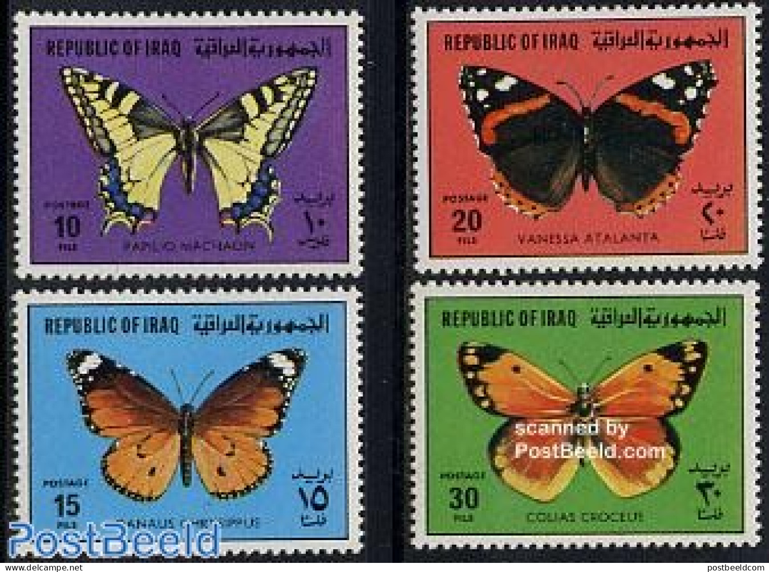 Iraq 1980 Butterflies 4v, Mint NH, Nature - Butterflies - Iraq