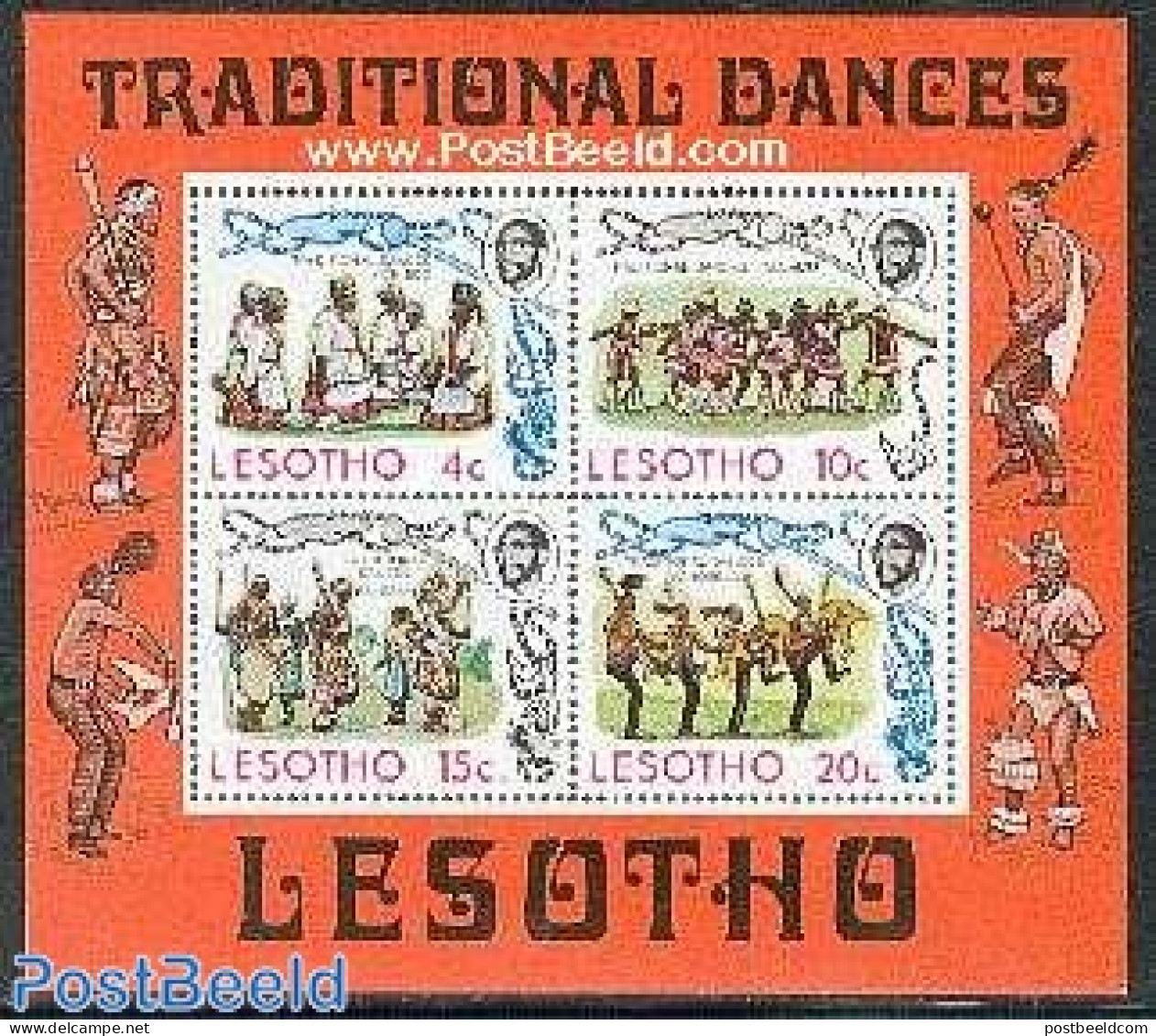 Lesotho 1975 Tradional Dances S/s, Mint NH, Performance Art - Various - Dance & Ballet - Folklore - Dance