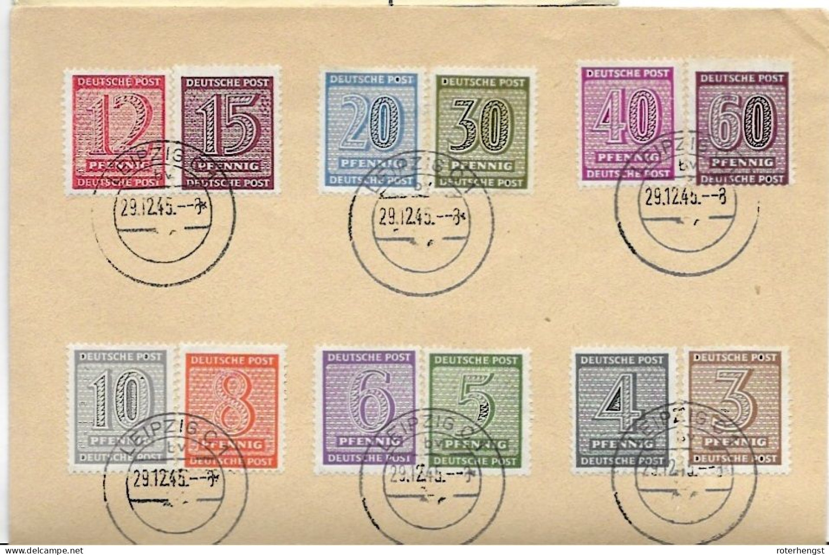 Germany Envelope With West-Saxony Complete Set 29.12.1945 75 Euros For 12 Stamps - Brieven En Documenten