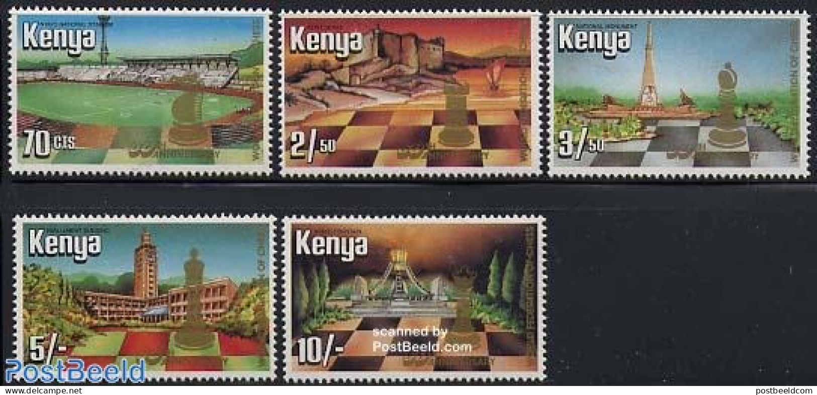 Kenia 1984 Chess Association 5v, Mint NH, Sport - Chess - Scacchi