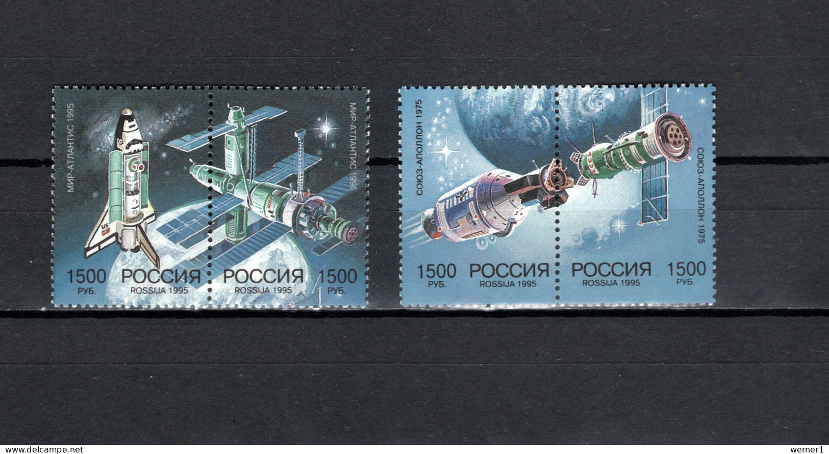 Russia 1995 Space, US-Russia Space Cooperation Set Of 4 MNH - Rusland En USSR