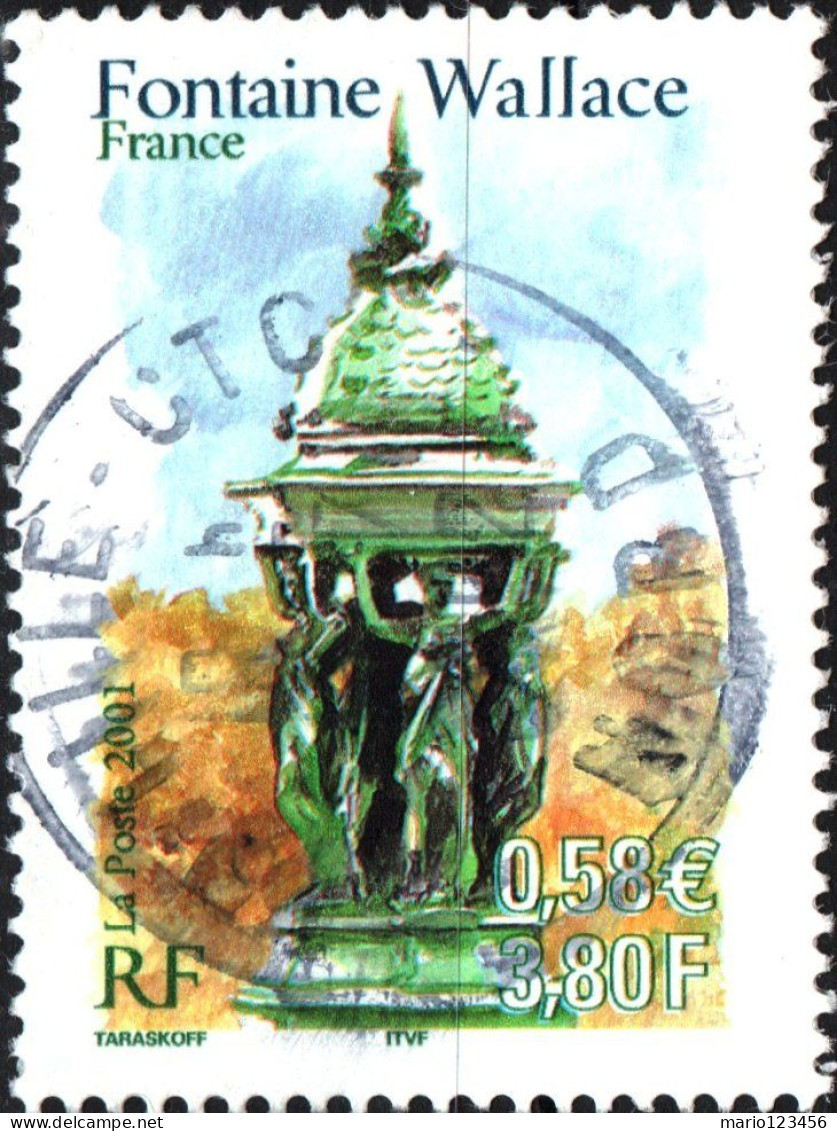 FRANCIA, FRANCE, TURISMO, 3,80 Fr., 2001, FRANCOBOLLI USATI Yt:FR 3442, Mi:FR 3578, Scott:FR 2848 - Used Stamps