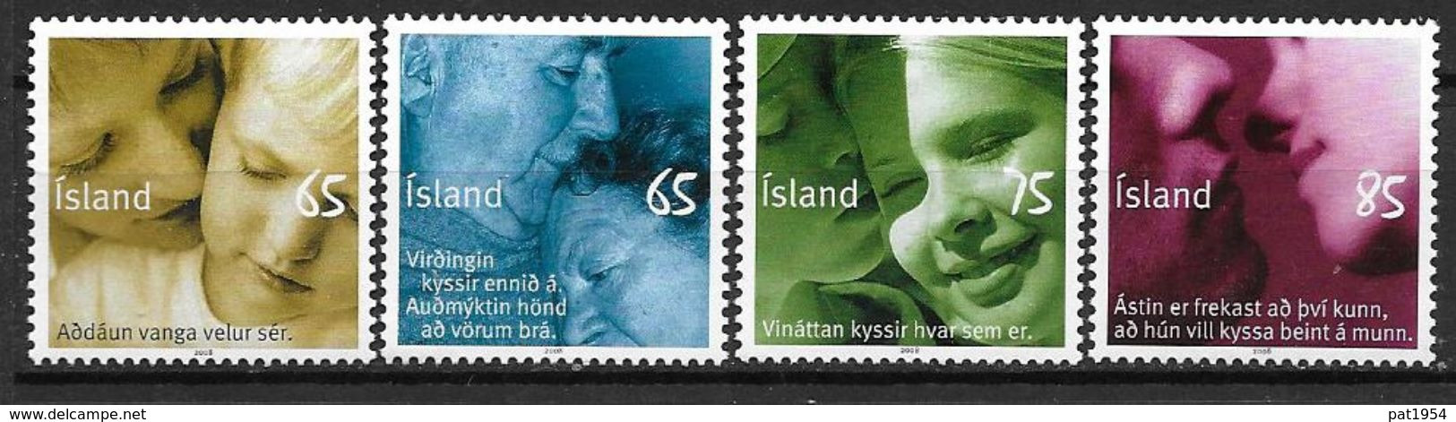Islande 2008 N°1115/1118 Neufs** Timbres De Messages - Unused Stamps