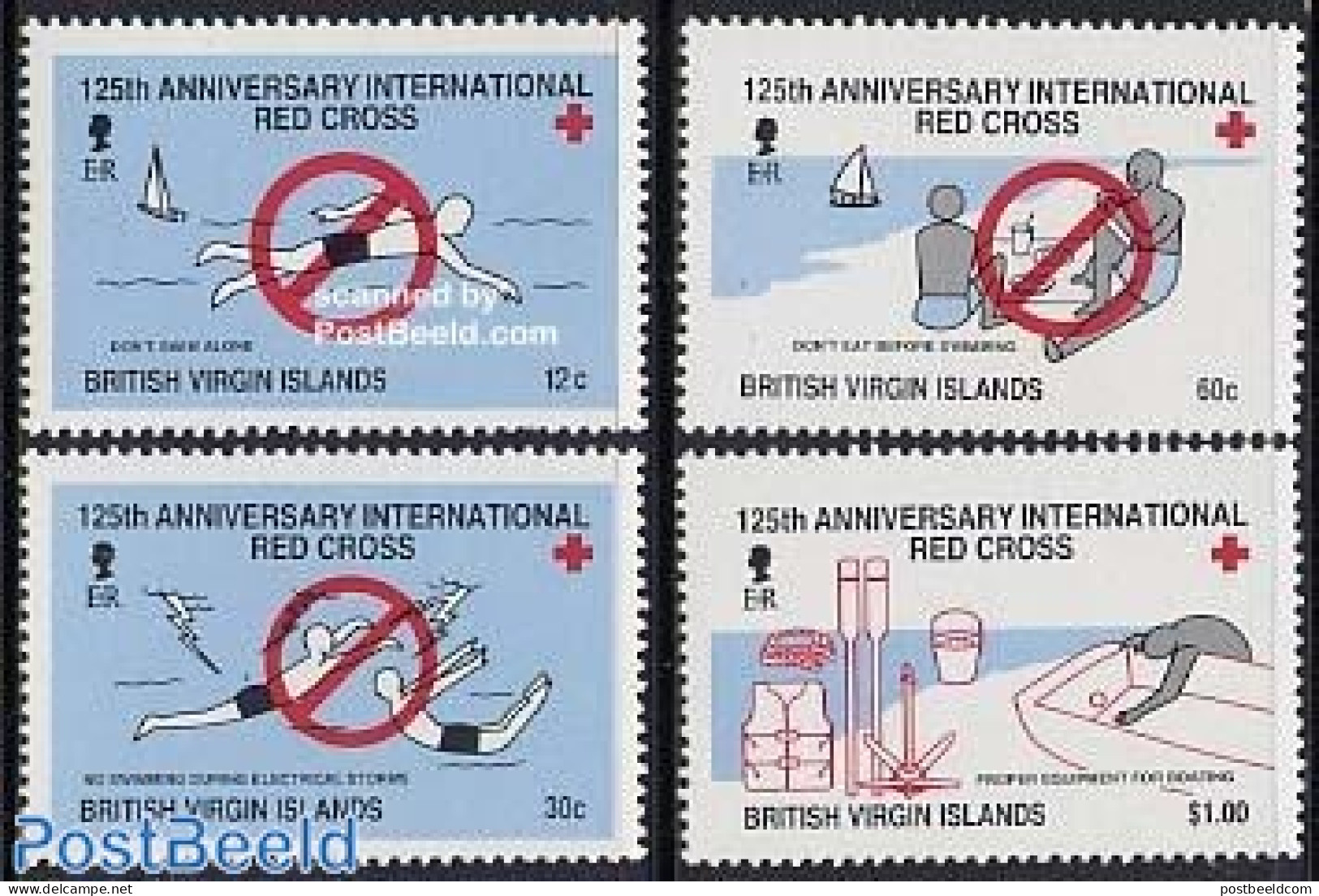 Virgin Islands 1988 Red Cross 4v, Mint NH, Health - Transport - Red Cross - Ships And Boats - Croce Rossa