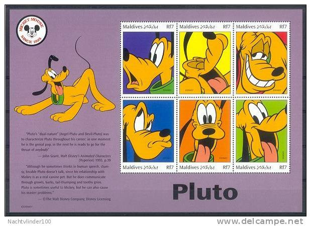 Nct482b WALT DISNEY ------ PLUTO ------ HOND DOG HUNDE CHIENS MALDIVES 1999 PF/MNH - Disney